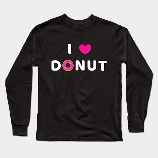 I heart donut - donut love funny pun Long Sleeve T-Shirt by Petalprints